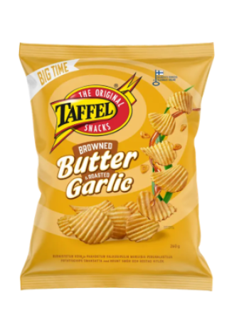 Картофельные чипсы Taffel со вкусом сливочного масла и чеснока 260 г
