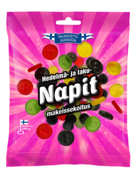 Конфеты Finlandia Napit 110 г c фруктовым вкусом  и лакрицой