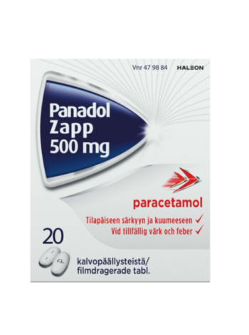 Препарат PANADOL ZAPP 500 mg 20 таб