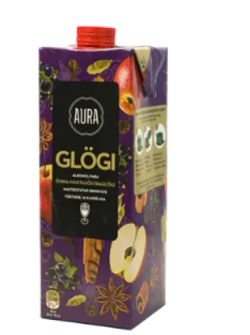 Глинтвейн Aura Glögg со вкусом яблока и черной смородины, 1 л