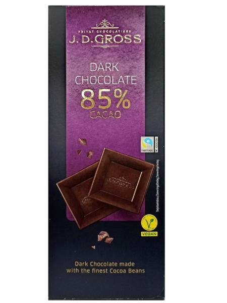 Шоколад тёмный J.D.Gross Dark Chocolate 85% 125г