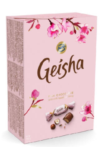 Шоколадные конфеты с ореховой начинкой Fazer Geisha 150г