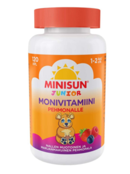 Биологически активная добавка для детей Minisun Monivitamiini Pehmonalle Junior 120 шт