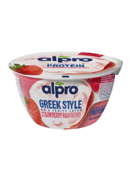 Соевый йогурт Alpro Greek Style Mansikka-Vadelma 150г малина клубника