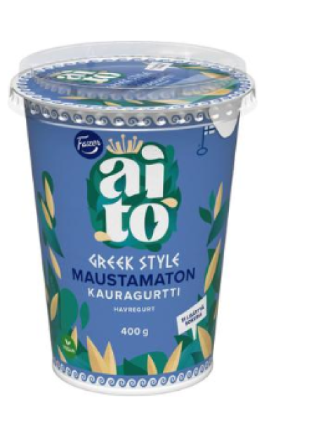 Овсяный йогурт Fazer Aito Greek Style Maustamaton Kauragurtti 400г