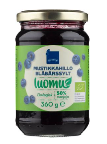 Черничный джем органический Rainbow mustikkahillo luomu 360г