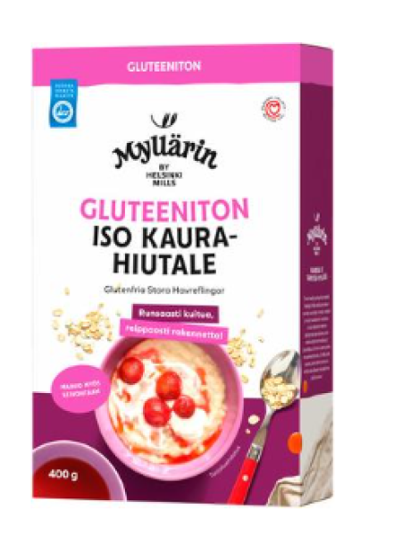 Крупная овсянка без глютена Myllärin Gluteeniton Kaurahiutale 400г