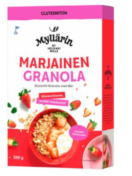 Безглютеновые цельнозерновые мюсли Myllärin Gluteeniton Marjainen Granola 350г