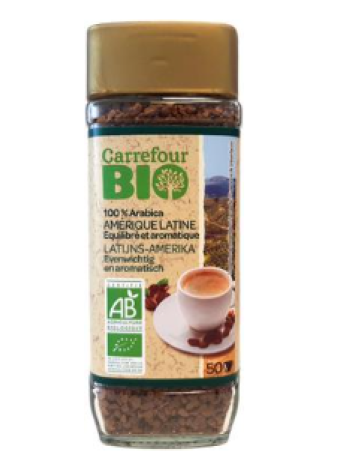 Кофе растворимый Carrefour Bio Café Amérique Latine Pur Arabica 100 г