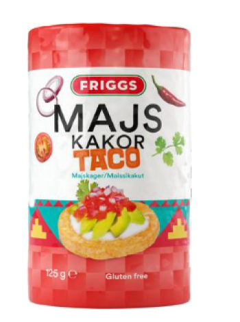 Кукурузные лепешки Friggs Gluteeniton Taco Maissikakku 125г