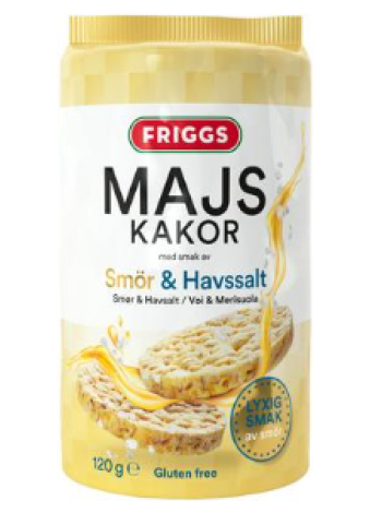 Кукурузные лепешки Friggs Gluteeniton Maissikakku Voi & Merisuola 120г
