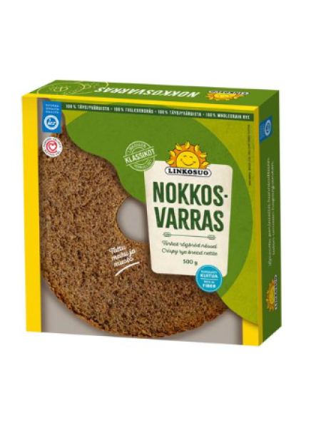 Сушеные цельнозерновые ржаные лепешки с крапивой Linkosuo Nokkosvarras 500г