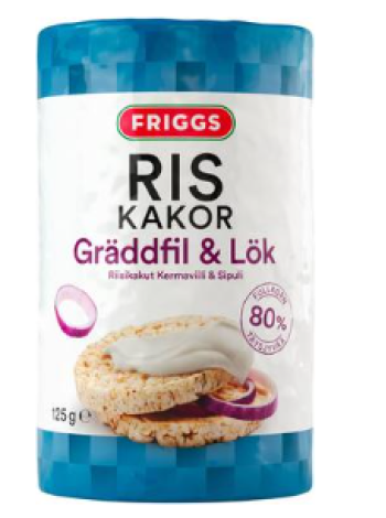 Рисовые хлебцы со сливками и луком Friggs Kermaviilin & Sipulin makuinen riisikakku 125г