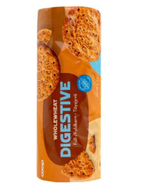 Печенье цельнозерновое Coop Digestive 400г