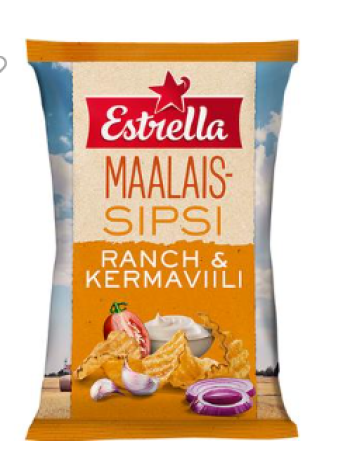 Чипсы Estrella Maalaissipsi Ranch 180г лук чеснок петрушка