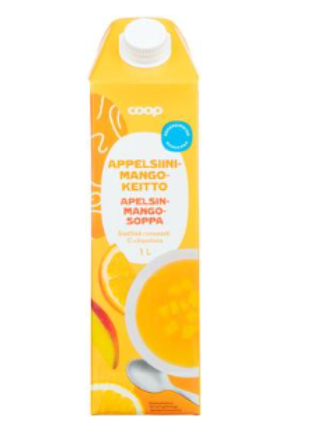 Кисель несладкий Coop appelsiini-mangokeitto 1 л апельсин -манго 
