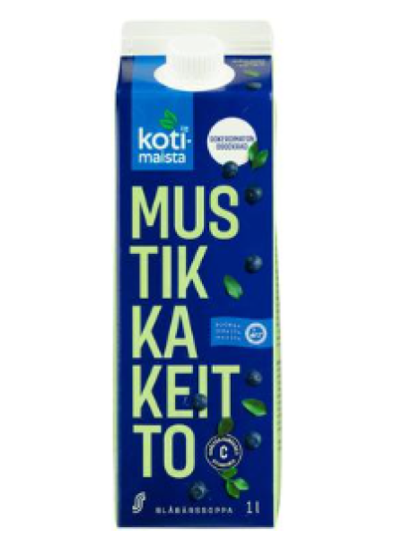 Кисель несладкий Kotimaista Sokeroimaton Mustikka Keitto 1л черника