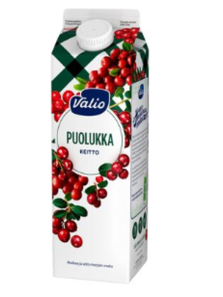 Кисель брусничный Valio puolukkakeitto 1л  