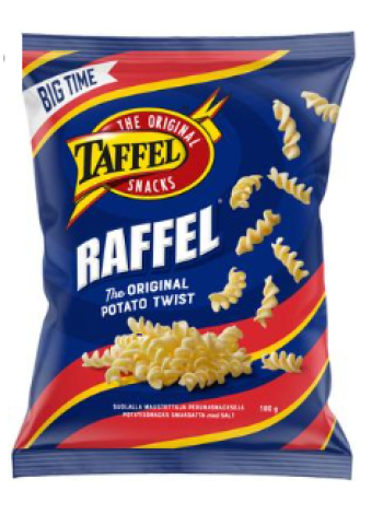 Спиральки из соленого картофеля Taffel Raffel 180г