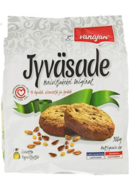 Печенье Vanajan Jyväsade мультизерновое оригинальное 300 г