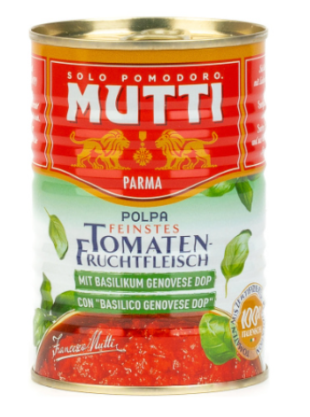 Томатное пюре Mutti Polpa с базиликом 400г в ж/б