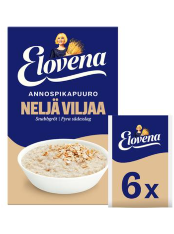 Каши быстрого приготовления Elovena Neljä Viljaa 210г четыре злака 6х35г