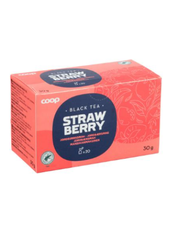 Черный чай со вкусом клубники Coop musta tee mansikka 20пак