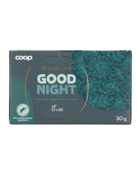 Травяной чай с ромашкой, мятой и лавандой Coop Good Night 30 г 20 шт