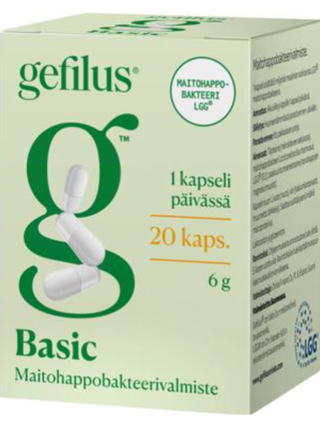 Бактериальный препарат с молочной кислотой Gefilus Basic Kapseli  20капсул по 7г