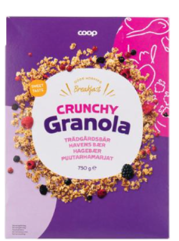 Мюсли гранола Coop crunchy granola 750г садовые ягоды