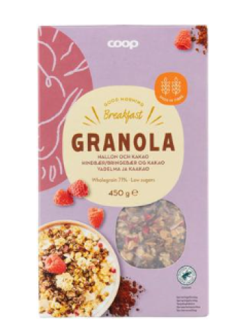 Мюсли Гранола Coop 450г малина и какао