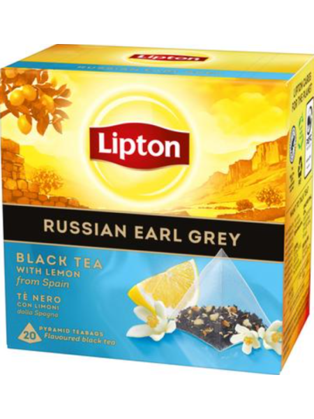 Чай черный Lipton Russian Earl Gray 20шт с бергамотом