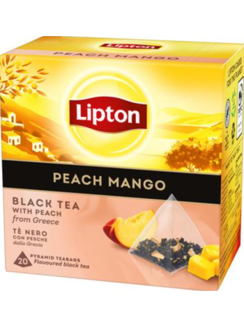 Черный чай со вкусом манго Lipton Peach Mango 20 пирамидок