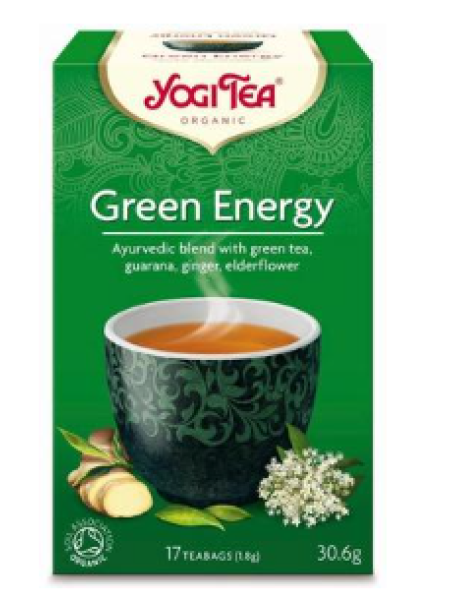 Зеленый травяной чай с гуараной Yogi Tea Ekologisk Green Energy 17x1,8 г