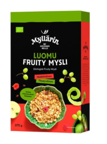 Цельнозерновые мюсли Myllärin Fruity Muesli Organic 375г ягоды фрукты
