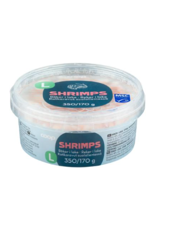 Крупные креветки в рассоле Coop Katkaravut 360 /170 г 