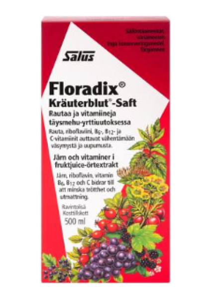 Раствор Salus Blutsaft Floradix железо и витамины в цельном соке травяной экстракт 500 мл