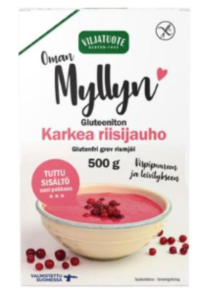 Безглютеновая рисовая мука грубого помола Viljatuote Gluteeniton karkea riisijauho 500г