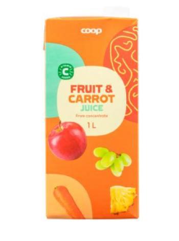 Фруктово-морковный сок Coop hedelmä-porkkana 1 л