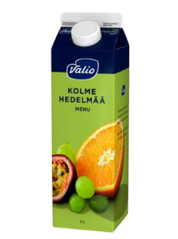 Сок мультивитамин Valio Kolme Hedelmaa 1л виноград, апельсин, маракуйя 