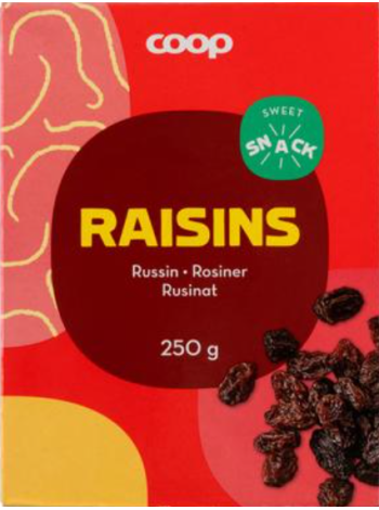 Изюм без косточек Coop rusinat 250г