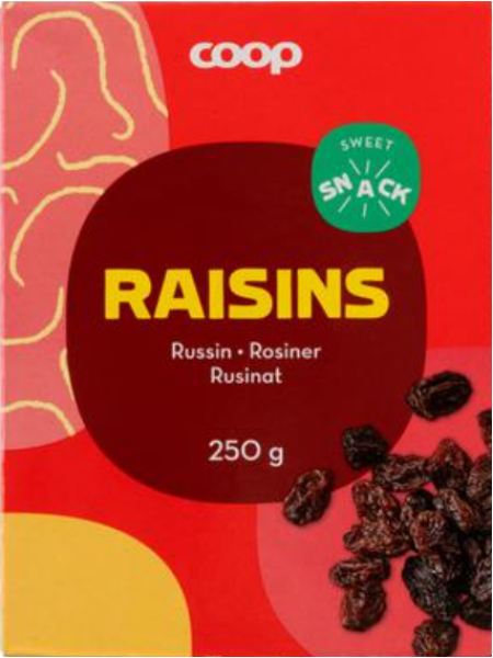 Изюм без косточек Coop rusinat 250г