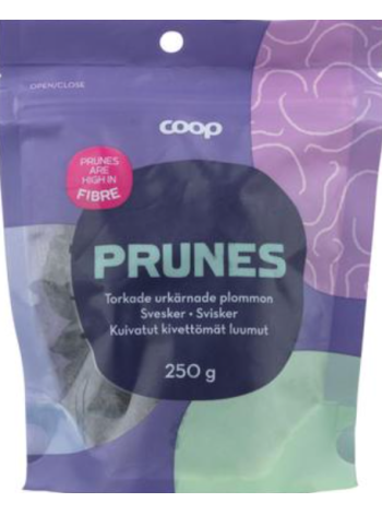 Сушеные сливы без косточек Coop kuivatut kivettömät luumut 250г