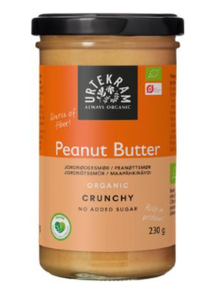 Органическое арахисовое масло хрустящее URTEKRAM Luomu Maapähkinävoi Crunchy 230 г