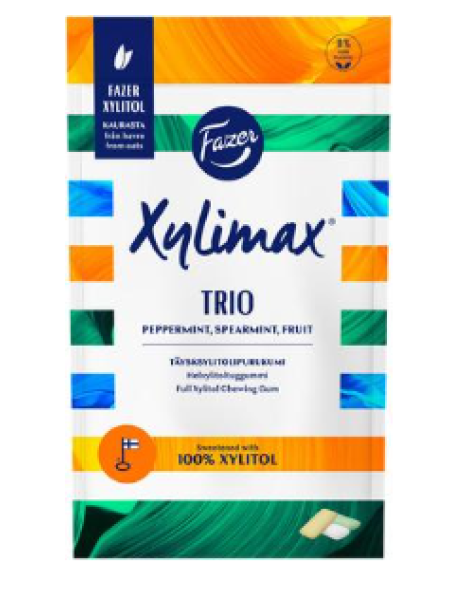 Жевательная резинка Fazer Xylimax Trio 130г мята фрукты