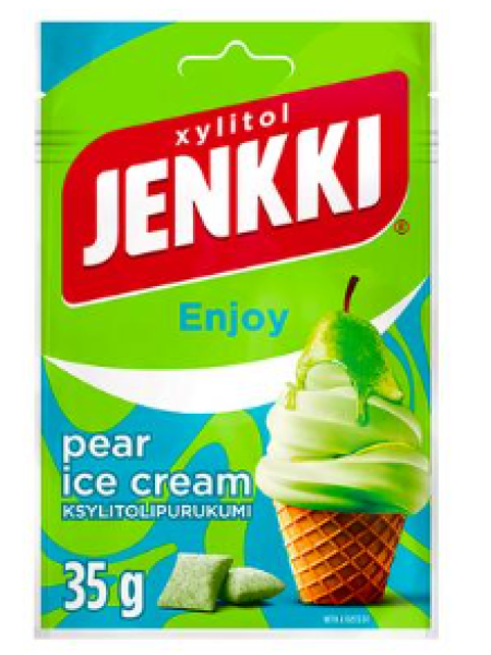 Жевательная резинка Yenkki Enjoy Pear с ксилитом и вкусом мороженого 35 г НОВИНКА
