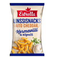 Чипсы Estrella Linssisnacks Aito Cheddar Kermaviili Sipuli 125г Сметана и лук