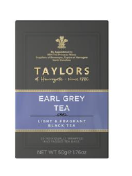 Черный чай Taylors of Harrogate Earl Grey в пакетиках 20 шт