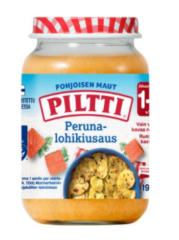 Детское питание Piltti Pohjoisen maut 190г овощи и лосось с 1-3 лет