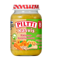 Детское питание Piltti Vegetable 190 г с нутом, тыквой и овсом на 8 месяцев